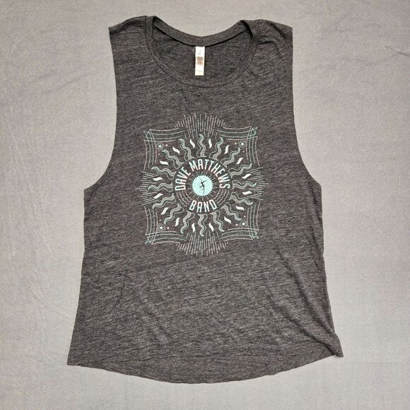Dave Matthews Band Graphic Sleeveless Top Tank L Bella+Canvas Heather Gray - Picture 1 of 8